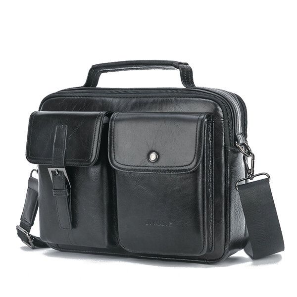 Bolso Bandolera Informal De Gran Capacidad De Cuero Genuino Para Hombre