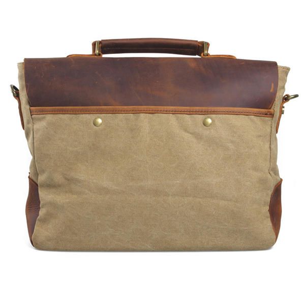 Bolso Bandolera De Lona Vintage Para Hombre Bolso Bandolera Bolso De Cuero Genuino Retro