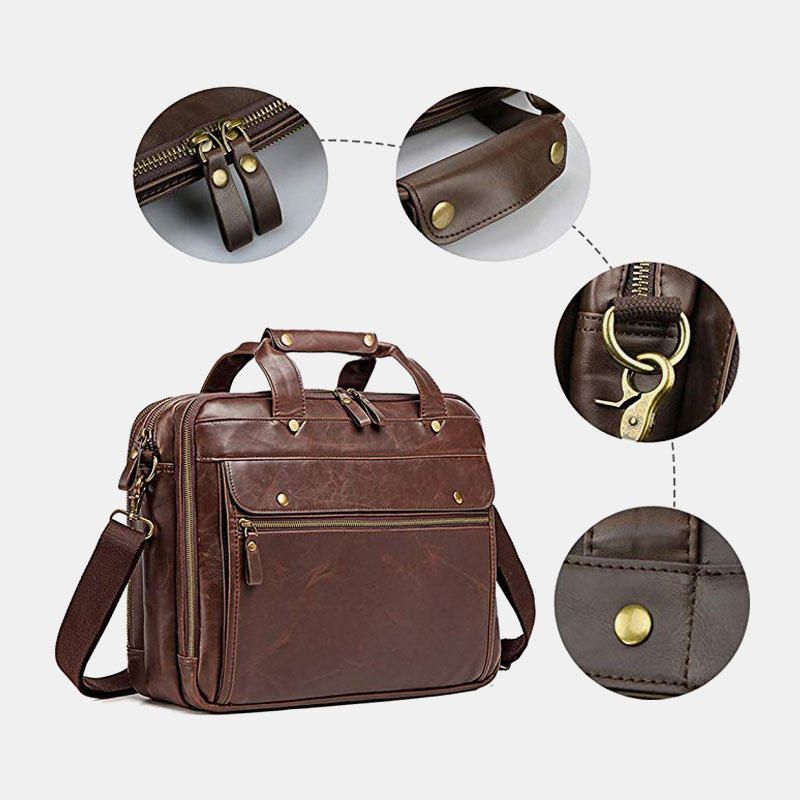 Bolso Bandolera Multibolsillos Vintage Para Hombre Bolso Bandolera Para Negocios