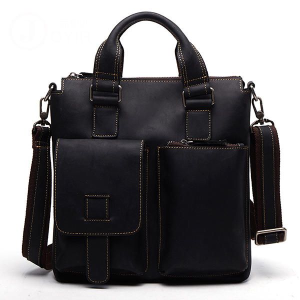 Bolso Bandolera Retro De Cuero Genuino Para Hombre Bolso Bandolera Informal De Negocios Maletín