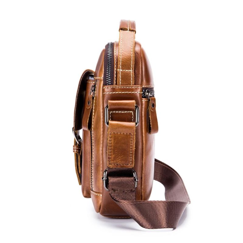 Bolso De Cuero Clásico Para Hombre Con Bandolera Desmontable