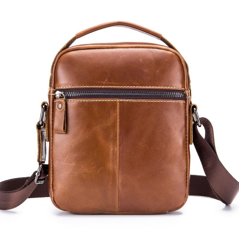 Bolso De Cuero Clásico Para Hombre Con Bandolera Desmontable