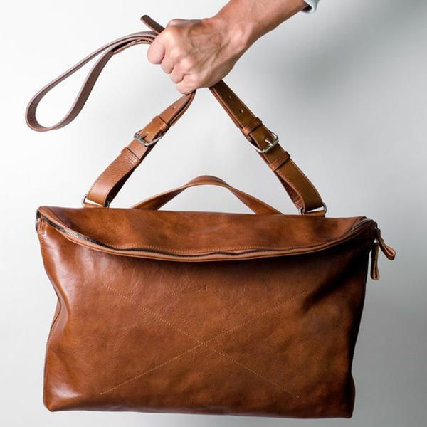 Bolso De Hombre Casual Multifunción Plegable Sólido Bolso Bandolera Bolso De Negocios