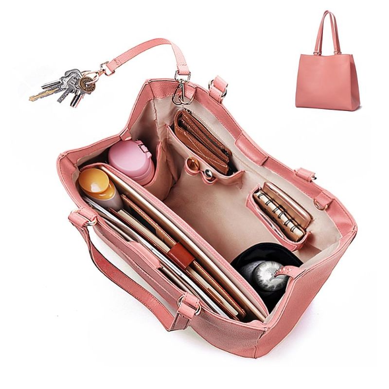 Bolso De Mano Con Bolsillo Muti Para Mujer Bolso Bandolera De Compras Sólido Bolso Bandolera