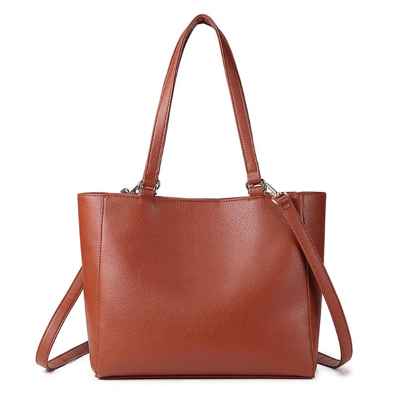 Bolso De Mano Con Bolsillo Muti Para Mujer Bolso Bandolera De Compras Sólido Bolso Bandolera