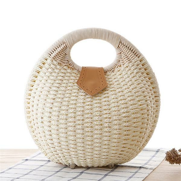 Bolso De Mano De Mujer Nest Bolso De Playa De Verano Bolso De Paja Bolso De Ratán Bolso De Mano