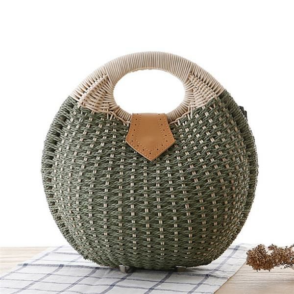 Bolso De Mano De Mujer Nest Bolso De Playa De Verano Bolso De Paja Bolso De Ratán Bolso De Mano