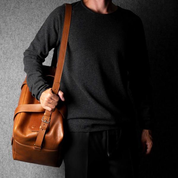 Bolso Multifunción Informal Sólido Para Hombre Bolso Bandolera Grande Para Portátil