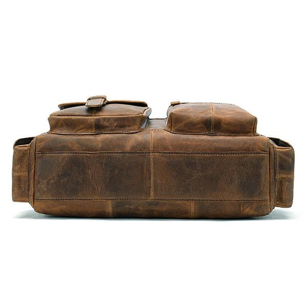 Bolso De Negocios De Viaje Vintage De Cuero Genuino Para Hombres