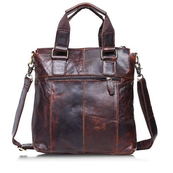 Bolso Retro Para Hombre Bolso De Negocios De Moda Bolso De Hombro De Cuero Real Duradero