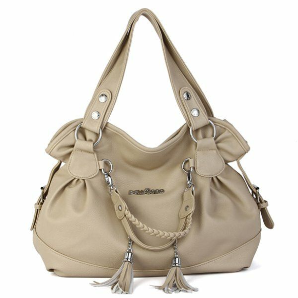 Bolsos Con Borlas Retro Para Mujer Bolsos De Hombro Casuales Para Mujer Bolsos De Compras A Cuadros