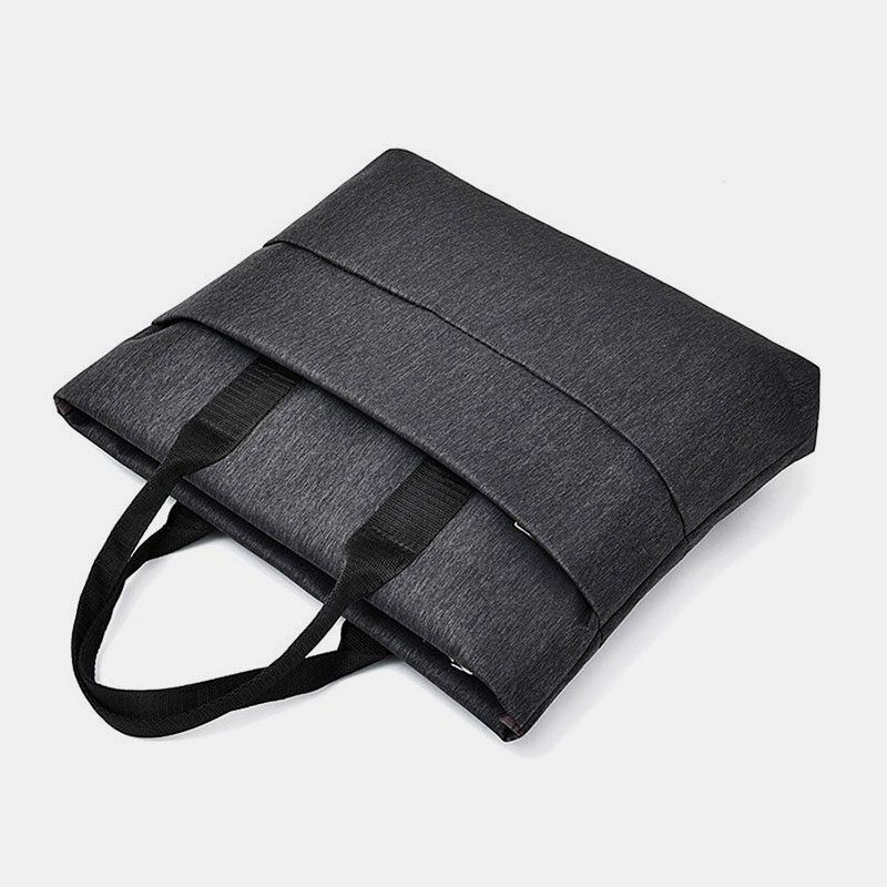 Hombres Lona Multicapa Casual Negocios Al Aire Libre Portátil Bolsa Para Portátil De 13.3 Pulgadas Bolso De Mano