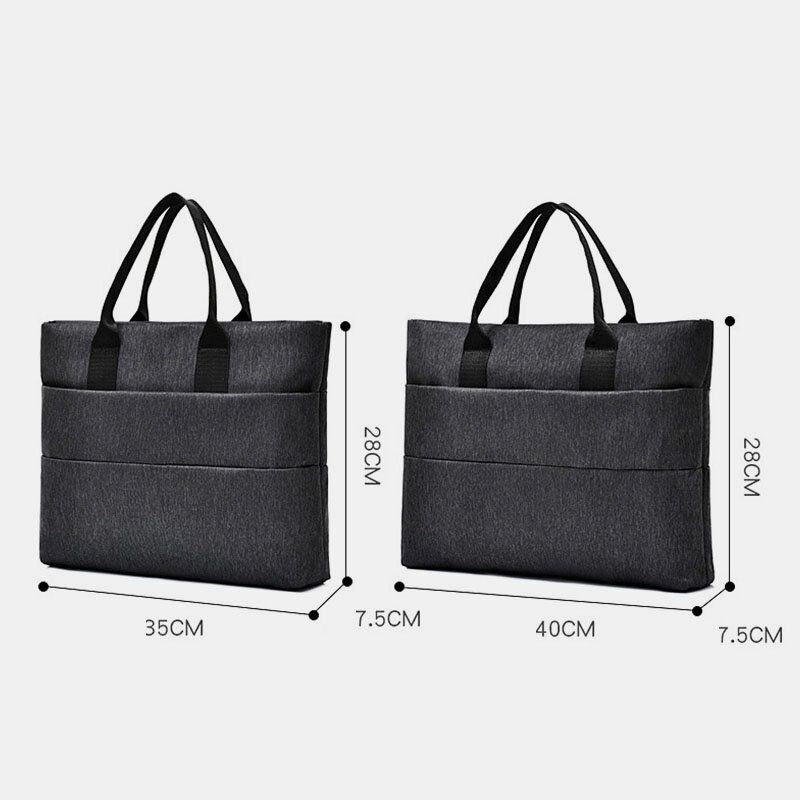 Hombres Lona Multicapa Casual Negocios Al Aire Libre Portátil Bolsa Para Portátil De 13.3 Pulgadas Bolso De Mano