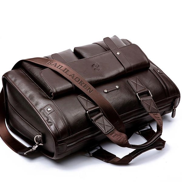 Maletín Para Ordenador Portátil Vintage De Negocios Para Hombre Bolso De Viaje Horizontal De Gran Capacidad Bolso De Viaje