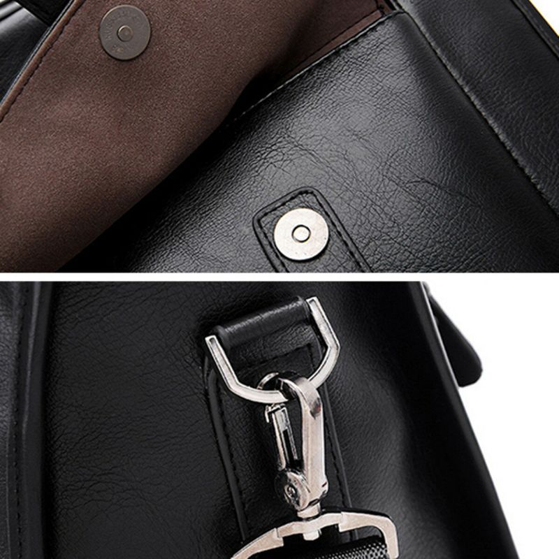 Maletín Para Ordenador Portátil Vintage De Negocios Para Hombre Bolso De Viaje Horizontal De Gran Capacidad Bolso De Viaje