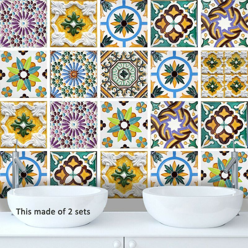 10 Piezas Marruecos Azulejos Pegatinas Cocina Baño Pegatina Hogar Decoración De La Pared Conjunto