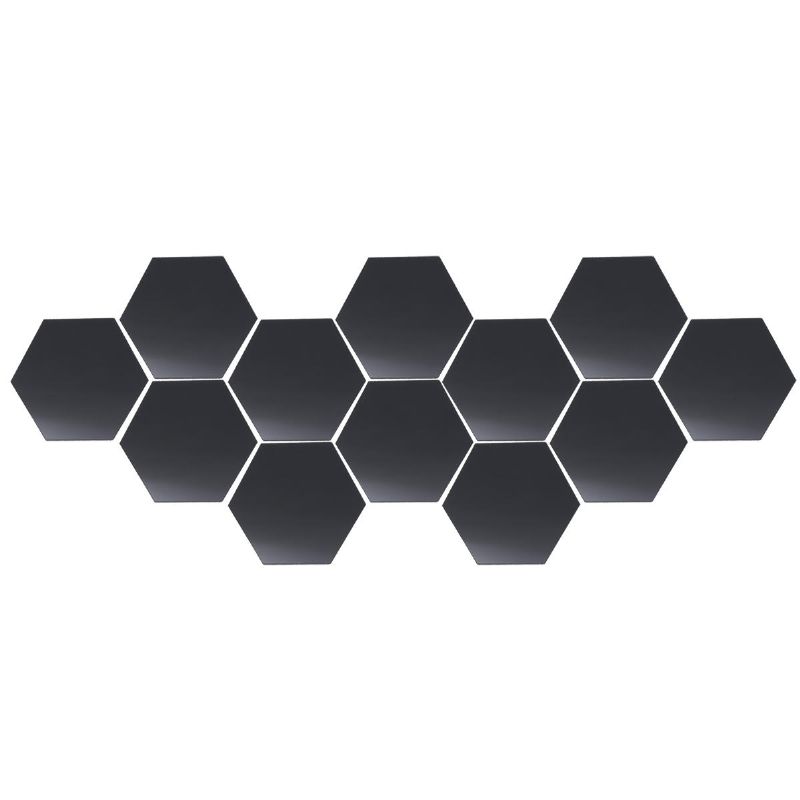 12 Piezas 12.6 cm Espejo Etiqueta De La Pared Vinilo Hexagonal Extraíble Acrílico Espejo 3d Diy Decoración De La Habitación Del Hogar Arte