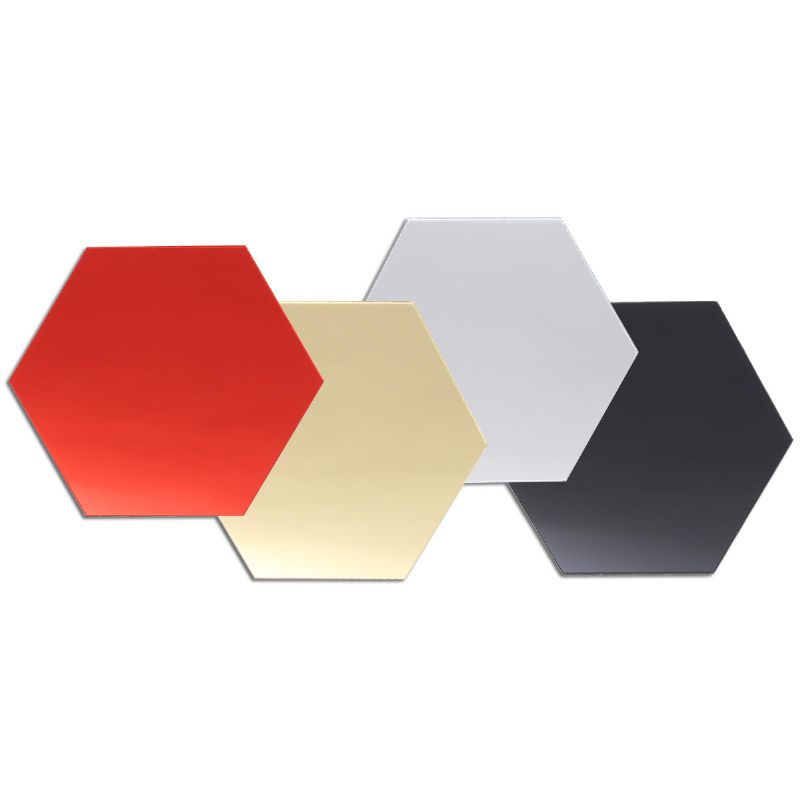 12 Uds 18.4 cm Pegatina De Pared De Espejo Hexagonal Extraíble Acrílico Espejo 3d Autoadhesivo Decoración De Bricolaje