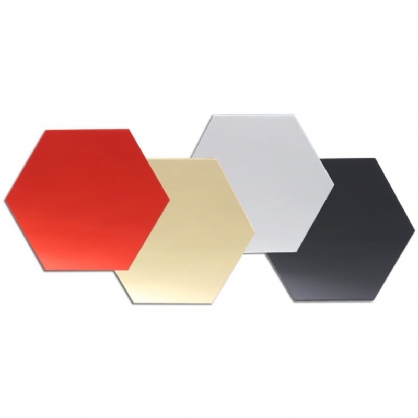 12 Uds 18.4 cm Pegatina De Pared De Espejo Hexagonal Extraíble Acrílico Espejo 3d Autoadhesivo Decoración De Bricolaje