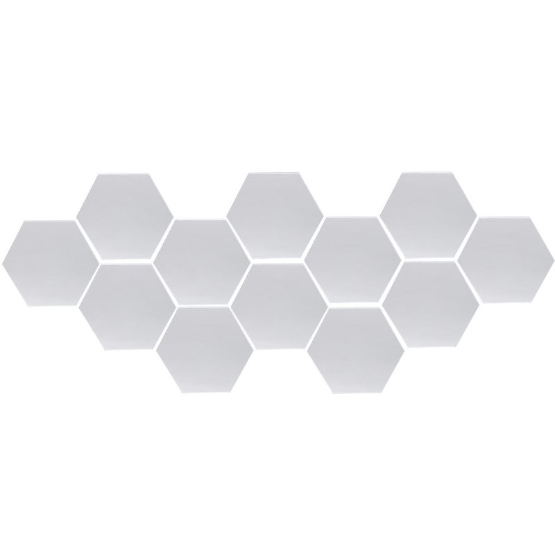 12 Uds 18.4 cm Pegatina De Pared De Espejo Hexagonal Extraíble Acrílico Espejo 3d Autoadhesivo Decoración De Bricolaje