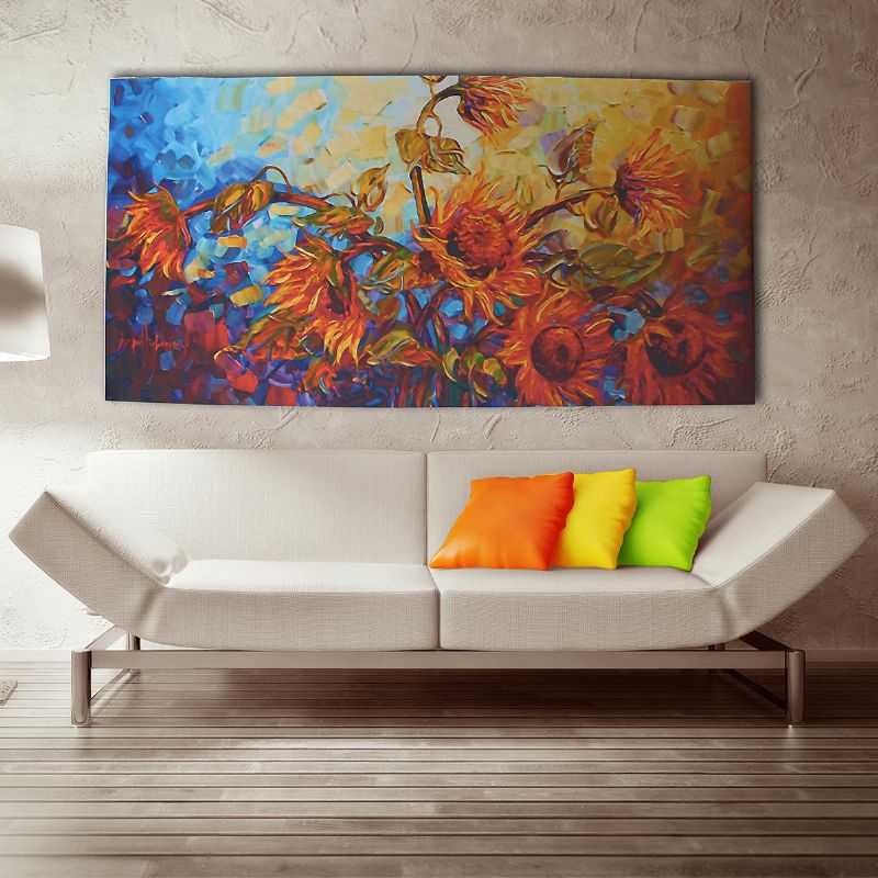 120x60cm Flor Abstracta Impresión De Lienzo Arte Pinturas Al Óleo Decoración De La Pared Del Hogar Sin Marco