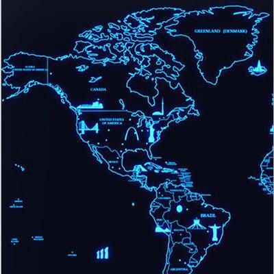 1pc Nuevo Mapa Del Mundo De Lujo Luminoso De Alta Calidad Caliente Mapa De Rasguño De Viaje Con Etiqueta De Pared Starlight