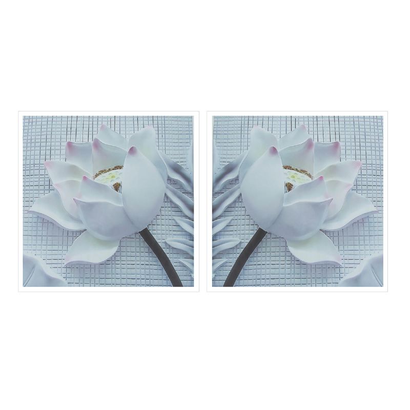 2pcs Impresión De Lienzo Nórdico Flor 3d Rosa Blanca Imagen De Arte De Pared Pinturas De Pared Imágenes Sin Marco