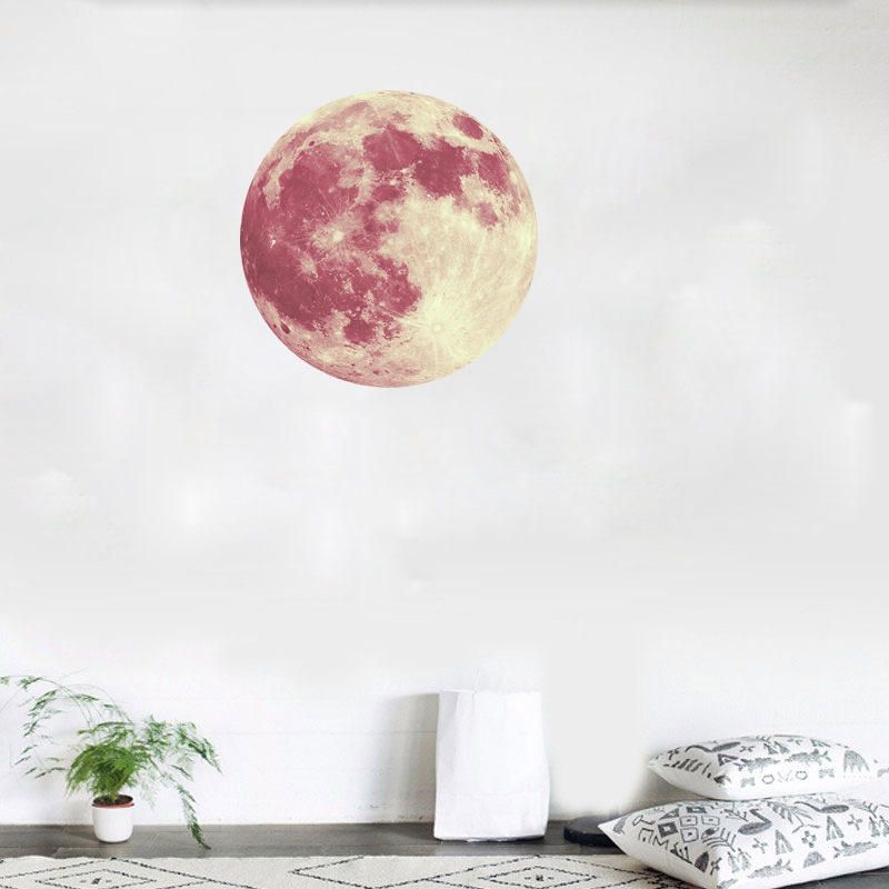 30cm Luna Grande Que Brilla En La Oscuridad Luminoso Diy Etiqueta De La Pared Living Home Decor