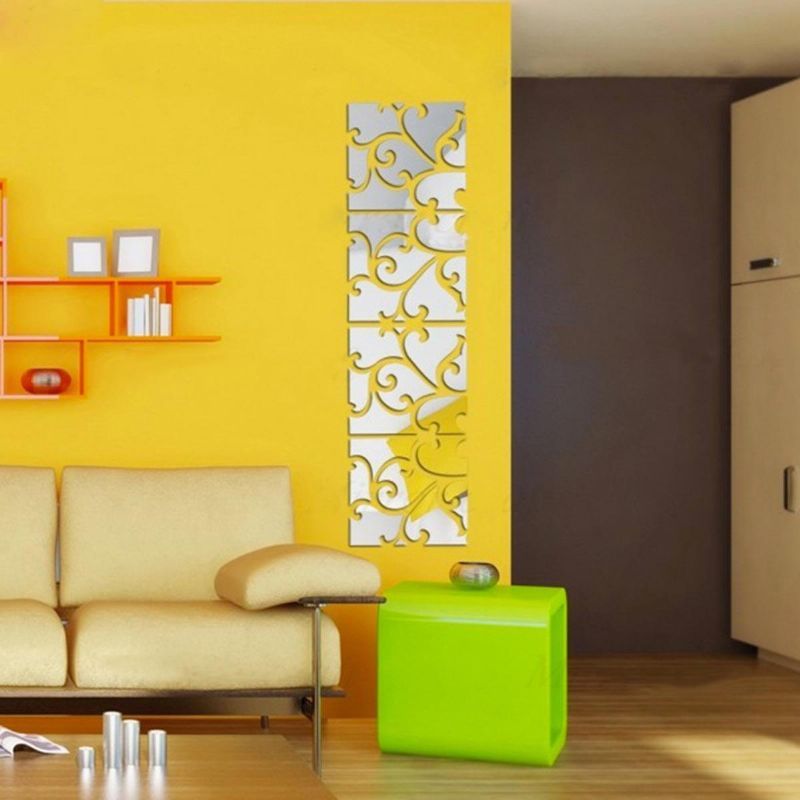 32pcs Set Extraíble 3d Vine Espejo Acrílico Etiqueta De La Pared Calcomanía De Vinilo Decoraciones Para La Habitación Del Hogar