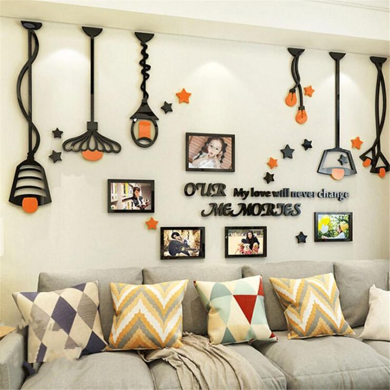 3d Acrílico Diy Marco De Fotos Etiqueta De La Pared Calcomanía Arte Oficina Dormitorio Hogar Decorativo