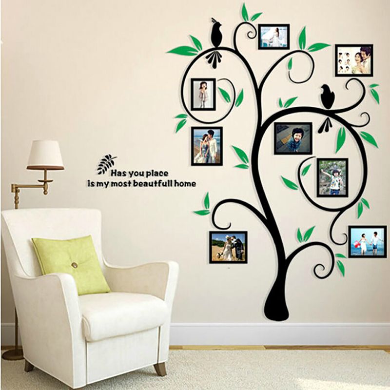 3d Photo Wall Decal Sticker Family Tree Diy Mural Frames Decoración De Fondo Para El Hogar