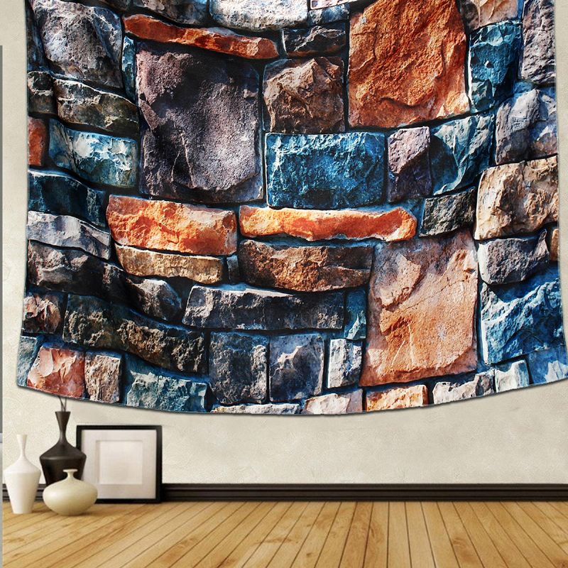 3d Piedra Ladrillo Tapiz Decorativo Arte Colgante De Pared Decoración Para Sala De Estar Colcha