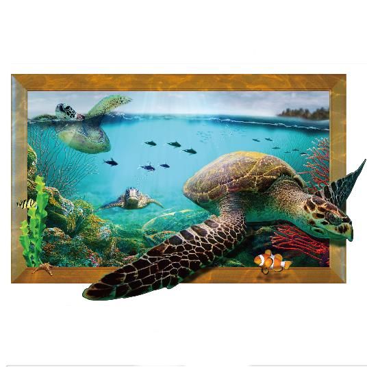 3d Sea Turtle Sala De Estar Dormitorio Animales Piso Fondo Del Hogar Decoración De La Pared Pegatinas Creativas