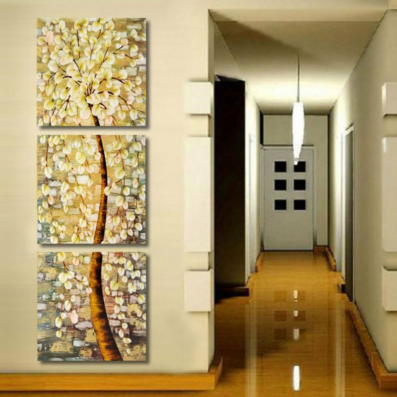 3pcs Arte Moderno Árbol De La Vida Impresión Al Óleo Pinturas De Pared Cuadro Sin Marco Pinturas Decoración Del Hogar