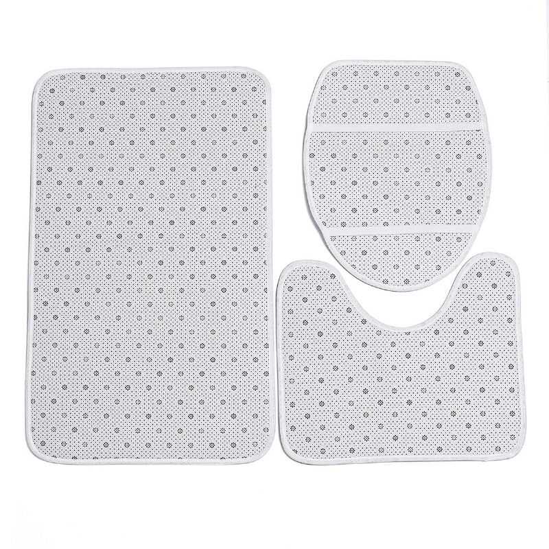 3pcs Fundas De Asiento De Inodoro Divertido Gato Baño Alfombras De Pedestal Suave Tapa Fundas De Inodoro Alfombras De Baño Alfombras