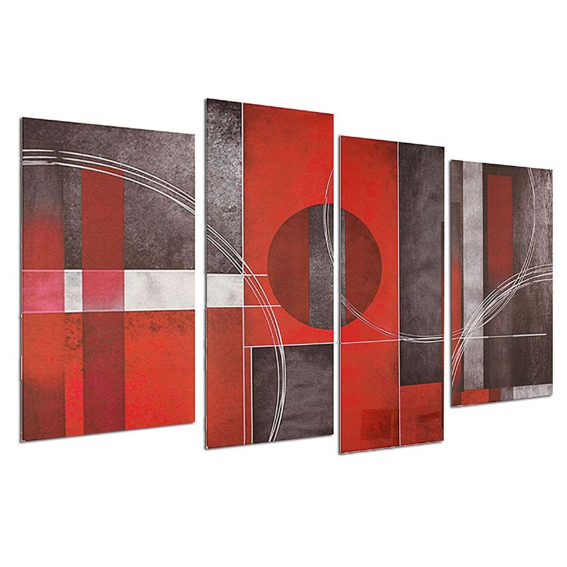 4 Piezas Arte Abstracto Rojo Y Negro Pinturas Al Óleo De Pared Cuadros En Lienzo Decoración Moderna Para El Hogar