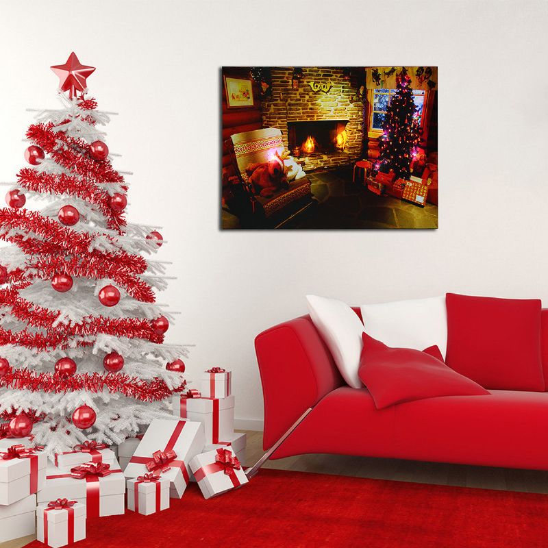 40 X 30 cm Led Operado Decoración Navideña Para El Hogar Árbol Navidad Impresión En Lienzo Arte De La Pared