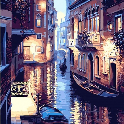 40x50cm Sin Marco El Mundo Acuático De Venecia Lienzo De Lino Lienzo Pintura Al Óleo Pintura De Bricolaje Por Números