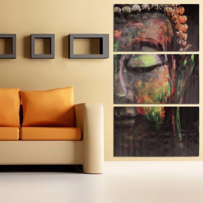 40x60cm Estatuas De Buda Triple Sin Marco Impresiones De Lienzo Pintura Al Óleo Arte De La Pared Decoración Del Hogar