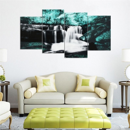 4pcs Forest Falls Pinturas De Pared Hogar Arte Moderno Naturaleza Imagen Sin Marco Decoración