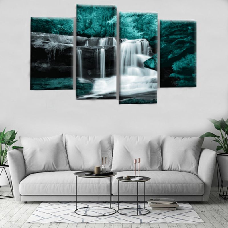 4pcs Forest Falls Pinturas De Pared Hogar Arte Moderno Naturaleza Imagen Sin Marco Decoración