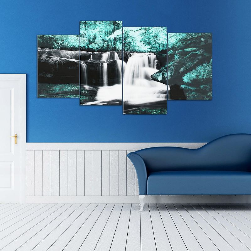 4pcs Forest Falls Pinturas De Pared Hogar Arte Moderno Naturaleza Imagen Sin Marco Decoración