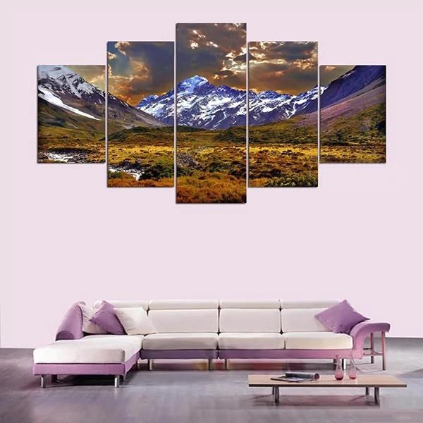 5 Cascade Lateau And Dusk Canvas Wall Painting Picture Decoración Del Hogar Sin Marco Incluyendo Ins