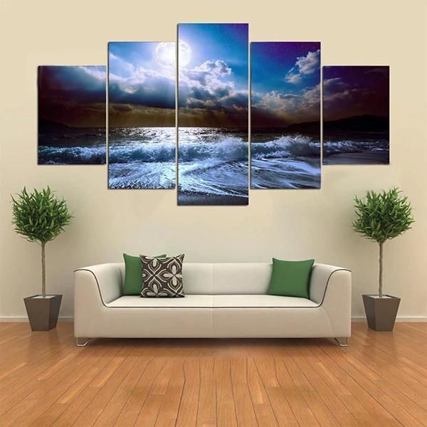 5 Cascade The Blue Sky River Cuadro De Pintura De Pared Decoración Del Hogar Sin Marco Que Incluye Instalación