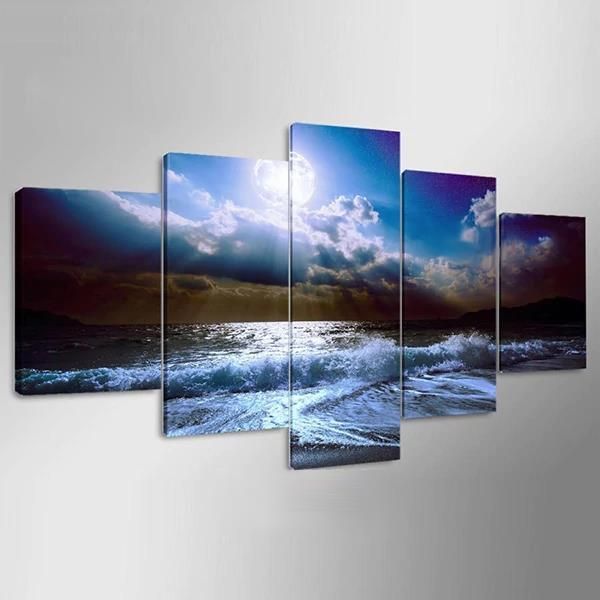 5 Cascade The Blue Sky River Cuadro De Pintura De Pared Decoración Del Hogar Sin Marco Que Incluye Instalación