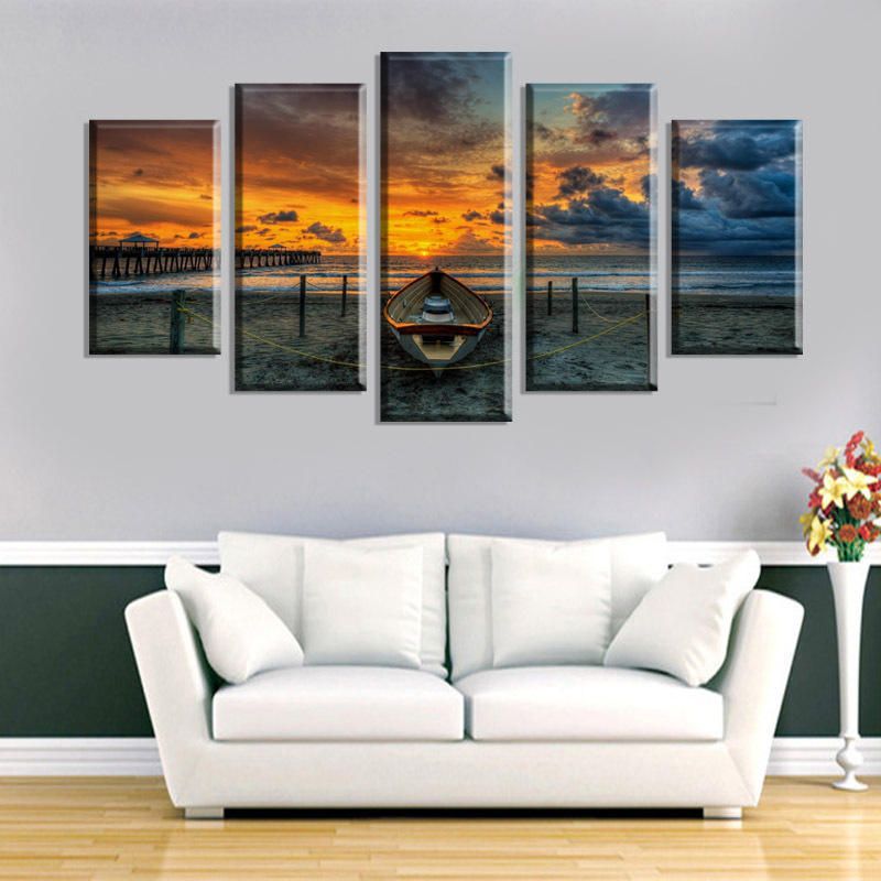 5 Cascade The Sea Sunset Canvas Wall Painting Picture Decoración Del Hogar Sin Marco Que Incluye Insta