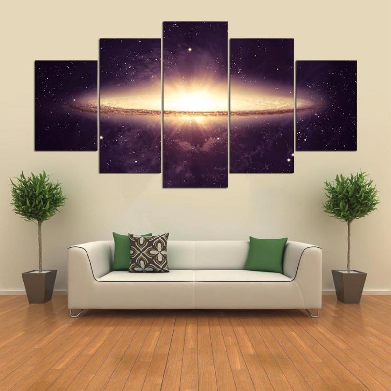 5 Cascade Vasto Universo Lienzo Pintura De Pared Imagen Decoración Del Hogar Sin Marco Que Incluye Instalación