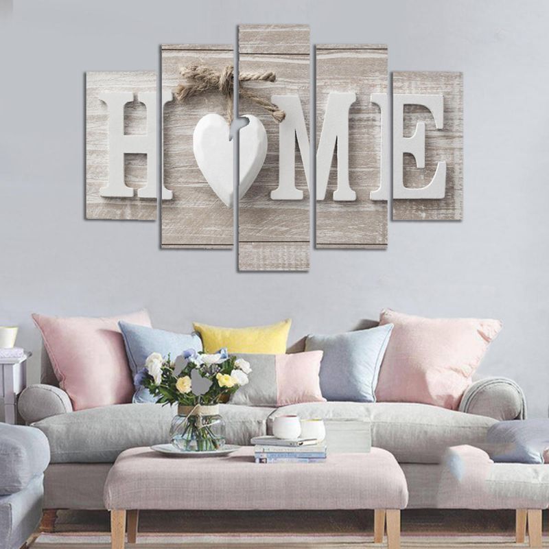 5 Paneles Love Home Wall Art Print Pictures Canvas Wall Art Prints Sin Marco Para Decoraciones Del Hogar