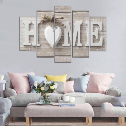 5 Paneles Love Home Wall Art Print Pictures Canvas Wall Art Prints Sin Marco Para Decoraciones Del Hogar