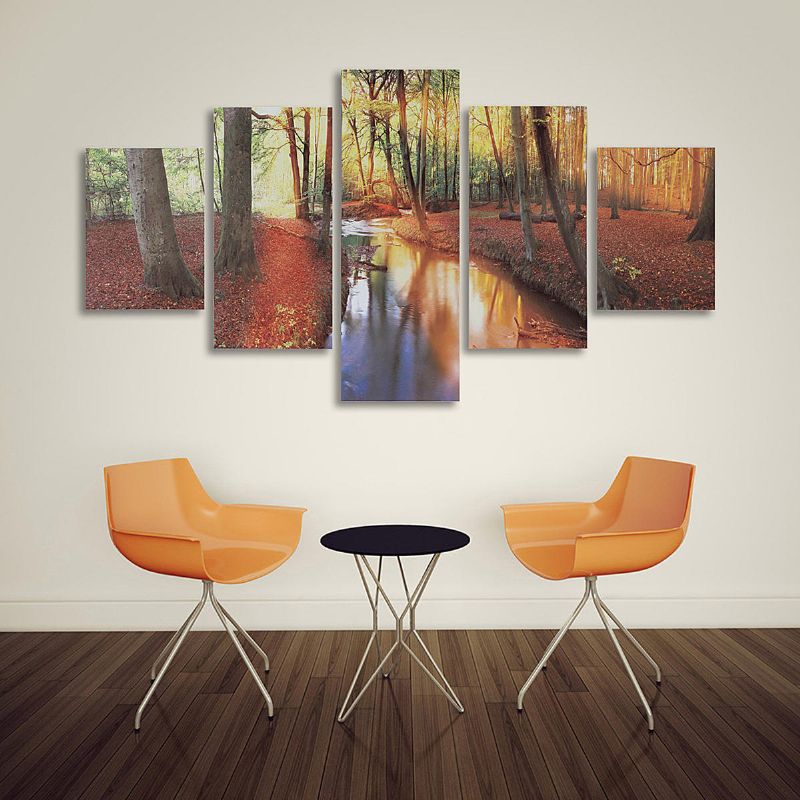 5 Piezas Moderno Bosque Otoñal Lienzo Impreso Pinturas Cartel Pared Arte Imagen Decoración Del Hogar Sin Marco